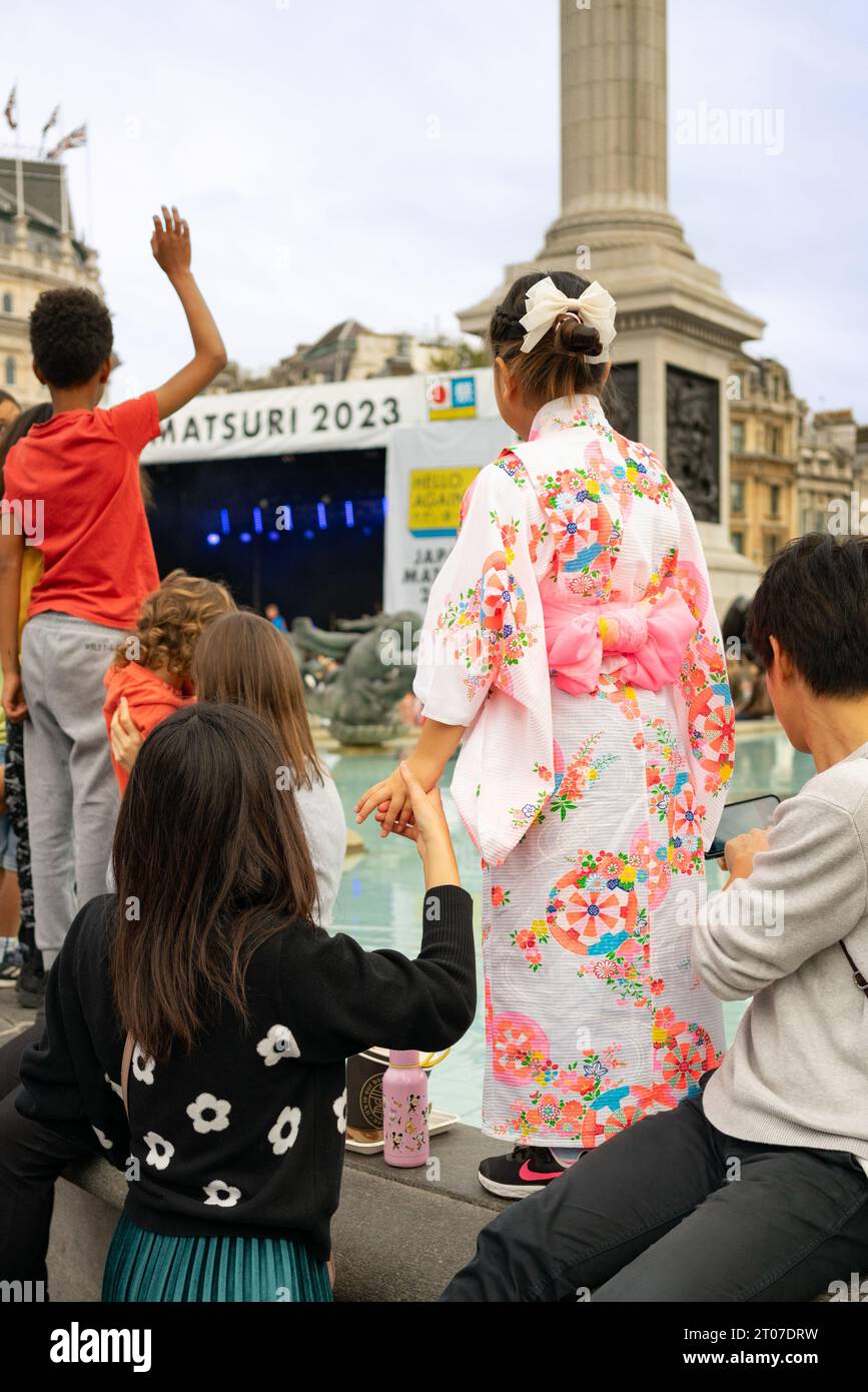 Japan Matsuri öffentliche Veranstaltung am Trafalgar Square, London, England, 2023. Stockfoto