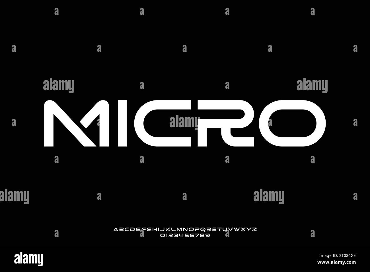 Moderne Technologie Alphabet Display Schriftvektor. Einzigartiger geometrischer Typografie-Stil Stock Vektor