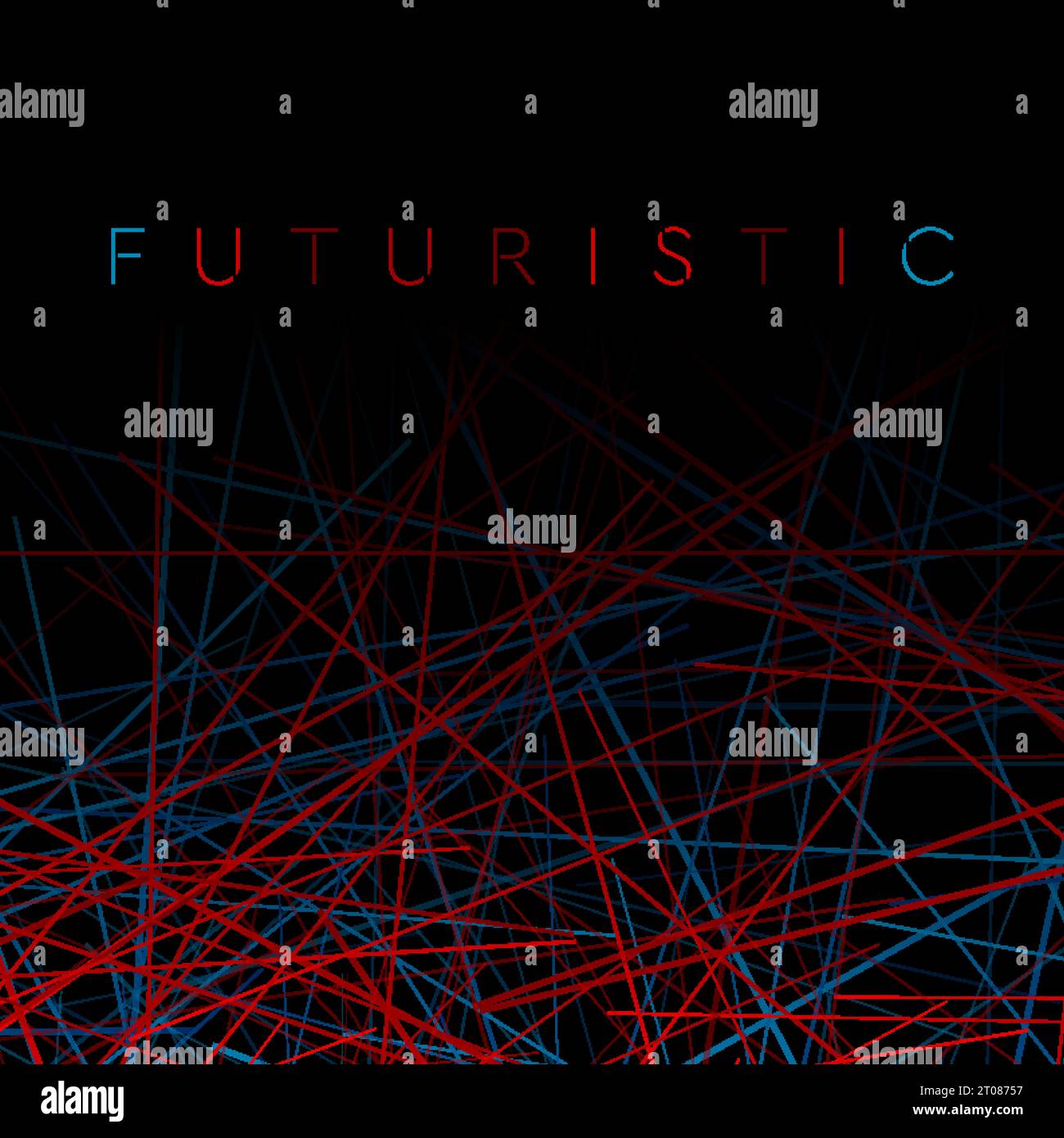 Abstrakter futuristischer Hintergrund mit roten und blauen Linien. Technologie-Vektordesign Stock Vektor