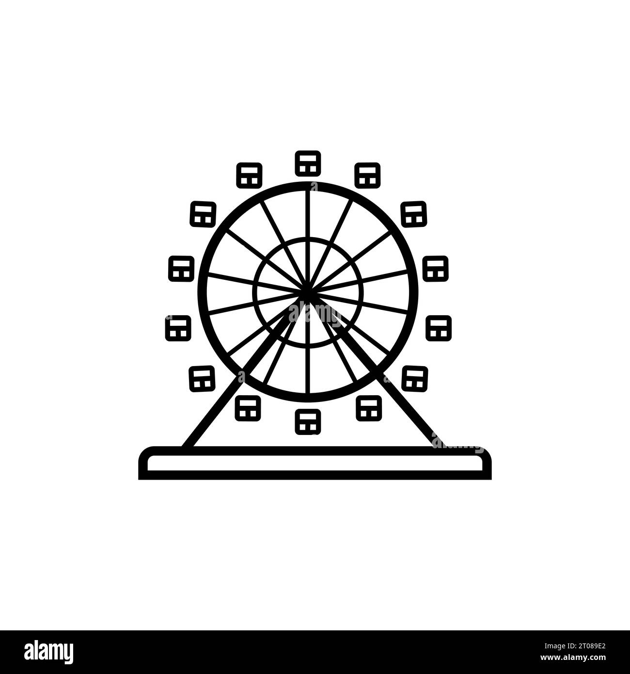 Vergnügungspark Riesenrad Icon Vektorgrafiken Stock Vektor