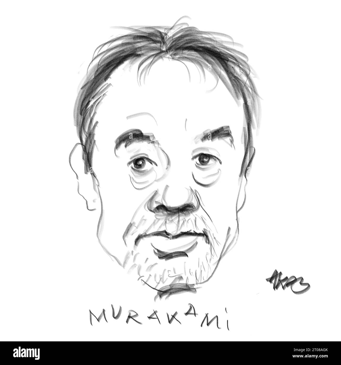 Porträt von Haruki Murakami Stockfoto