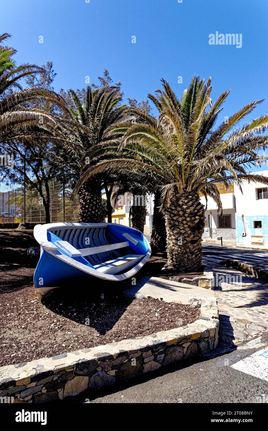 Boot im Fischerdorf Ajuy, Pajara, Fuerteventura, Kanarische Inseln, Spanien - 20.09.2023 Stockfoto