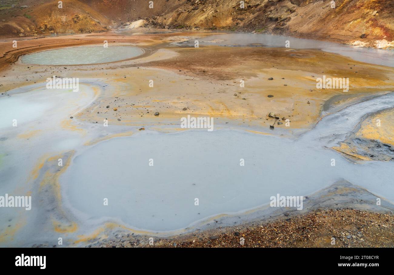 Das geothermische Gebiet von Krysuvik in Island Stockfoto