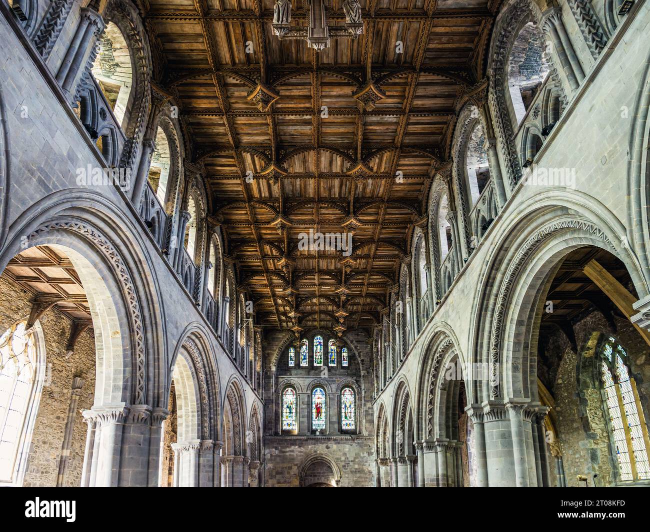 St Davids Cathedral, St Davids, Haverfordwest, Pembrokeshire, Wales, England Stockfoto