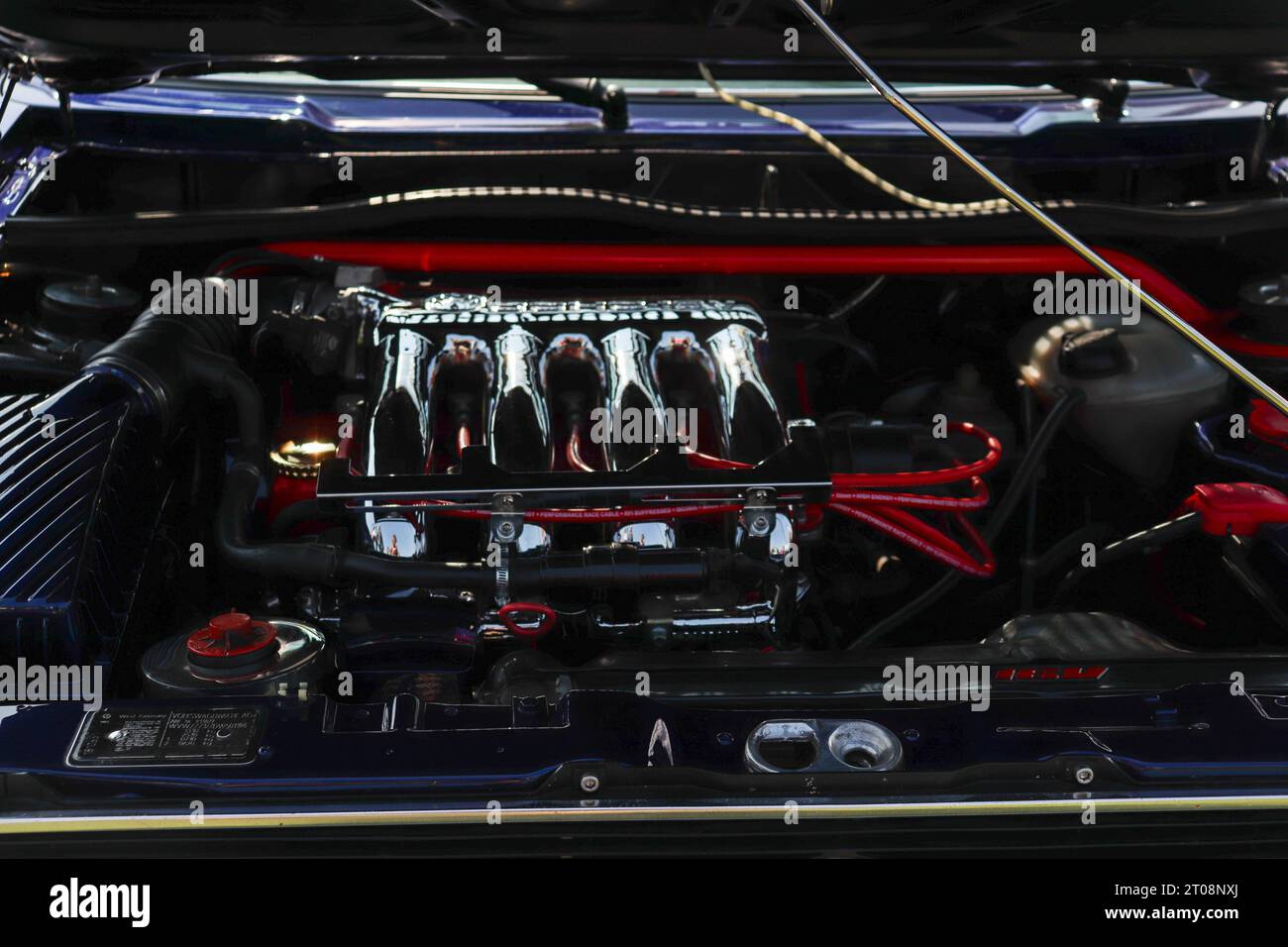 Dashboard-Ansicht eines alten Oldtimers Stockfoto