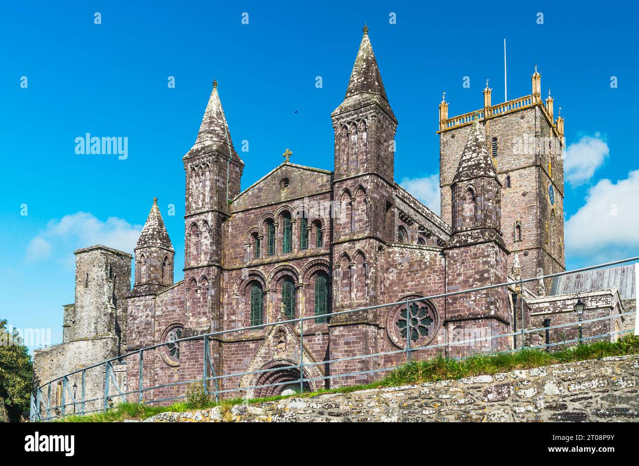 St Davids Cathedral, St Davids, Haverfordwest, Pembrokeshire, Wales, England Stockfoto