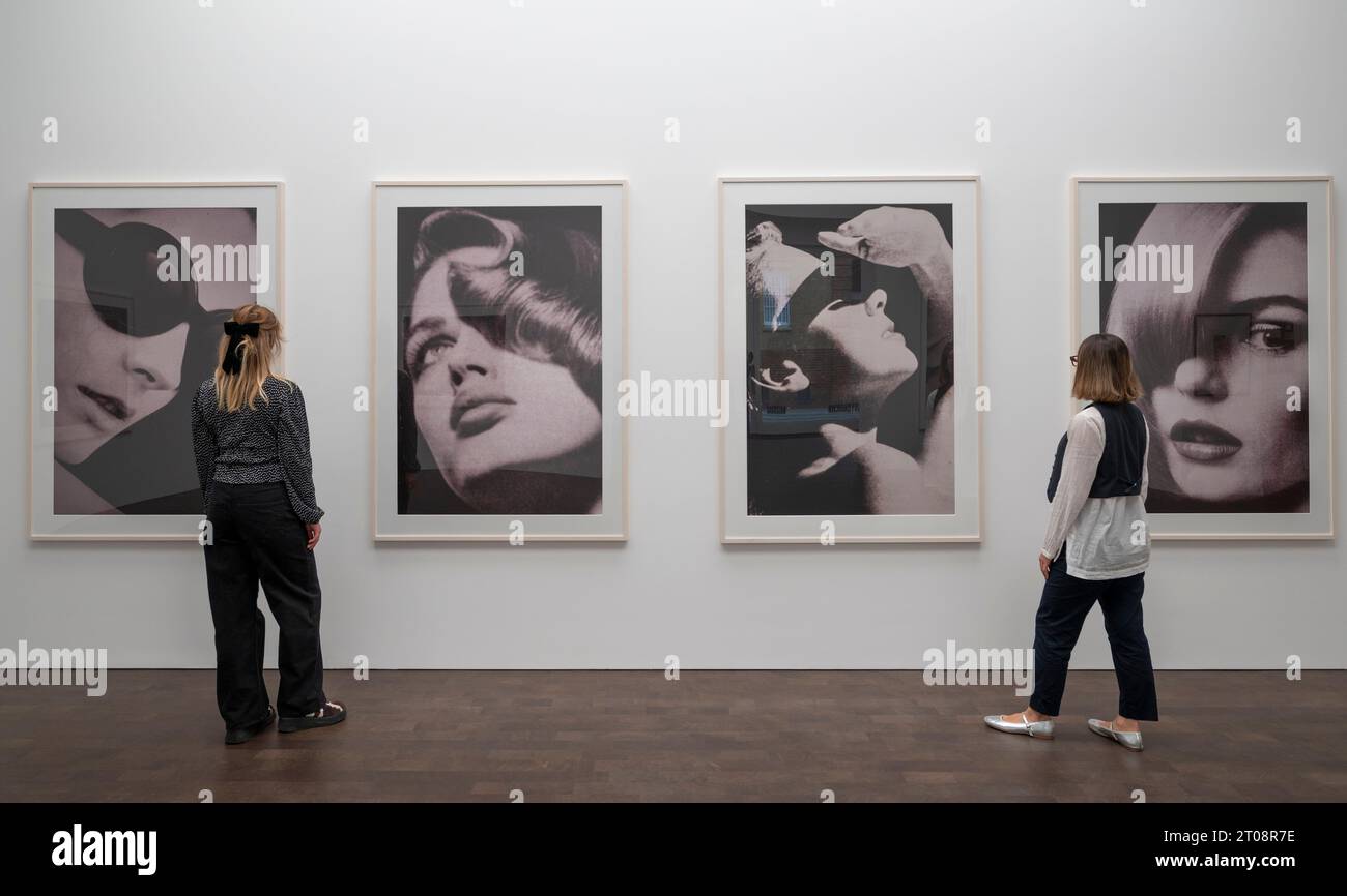 Gagosian, London, Großbritannien. Oktober 2023. Zeitgleich mit Frieze London präsentiert Gagosian einen umfassenden Überblick über Richard Prince’ frühe Fotografie aus dem ersten Gründungsdekaden seiner Karriere von 1978 bis 1988. Die Ausstellung vereint über 100 von Prince’s Fotografien aus Printwerbung, darunter Mode, Uhren, Zigaretten und Schmuck, und untersucht Prinz’ frühes Interesse am Akt der Re-Fotografie und der Untersuchung von Medien, Fälschungen und wahrheitsgetreuer Reportage. Quelle: Malcolm Park/Alamy Live News Stockfoto