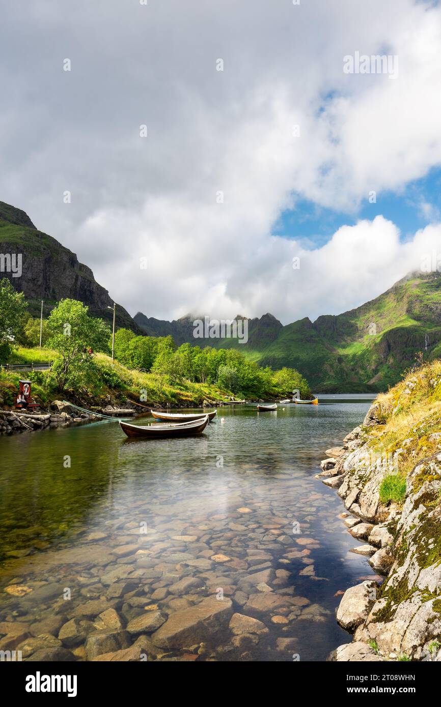 Wo Meer auf Å Seele trifft. Stockfoto