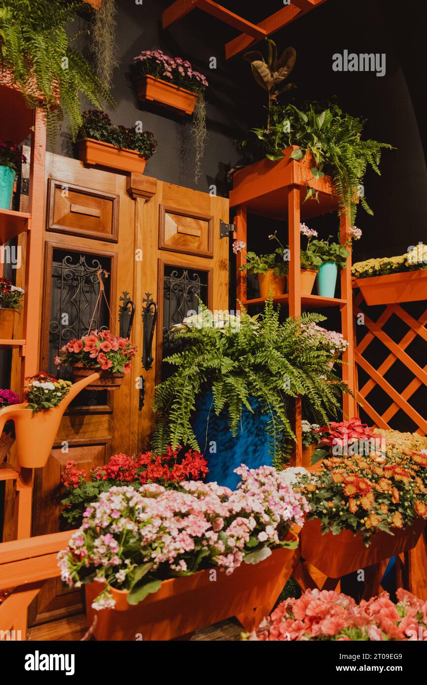Blumenarrangements auf der Ausstellung Stockfoto