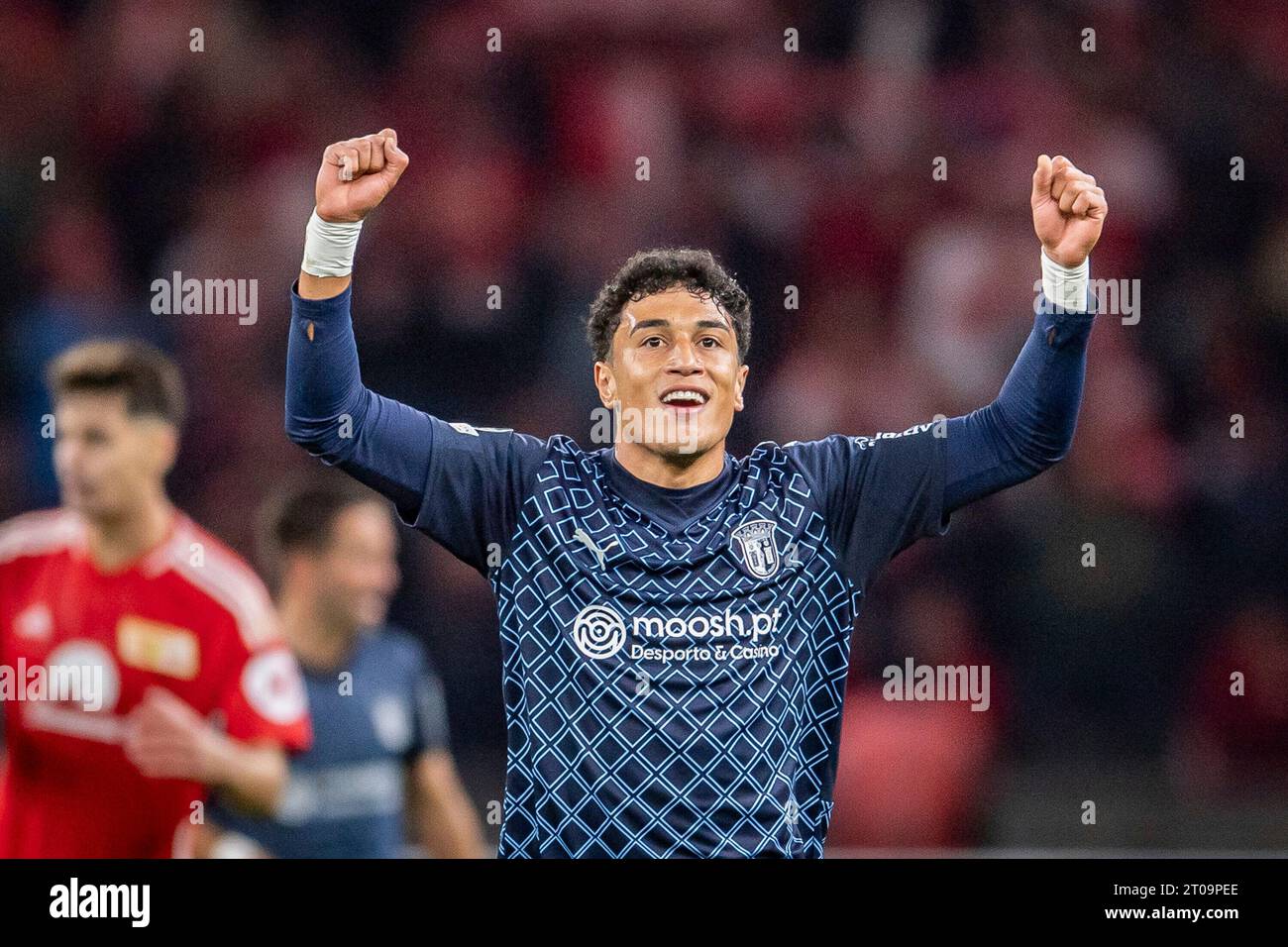 Vitor Carvalho (Sporting Braga, #18) feiert UEFA Champions Leaguel: 1. FC Union Berlin gegen Sporting Braga, Olympiastadion, Berlin, 03.10.2023 Stockfoto