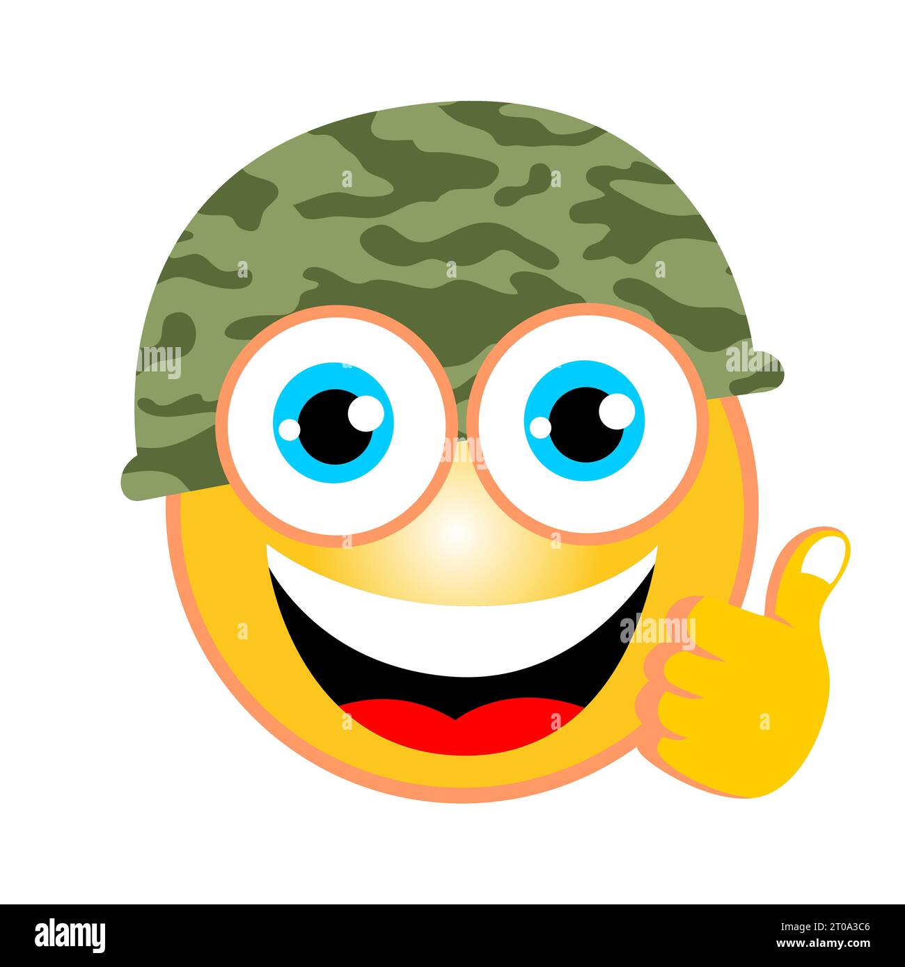 Vektor-Cartoon von Soldat-Emoji mit Daumen nach oben Stock Vektor