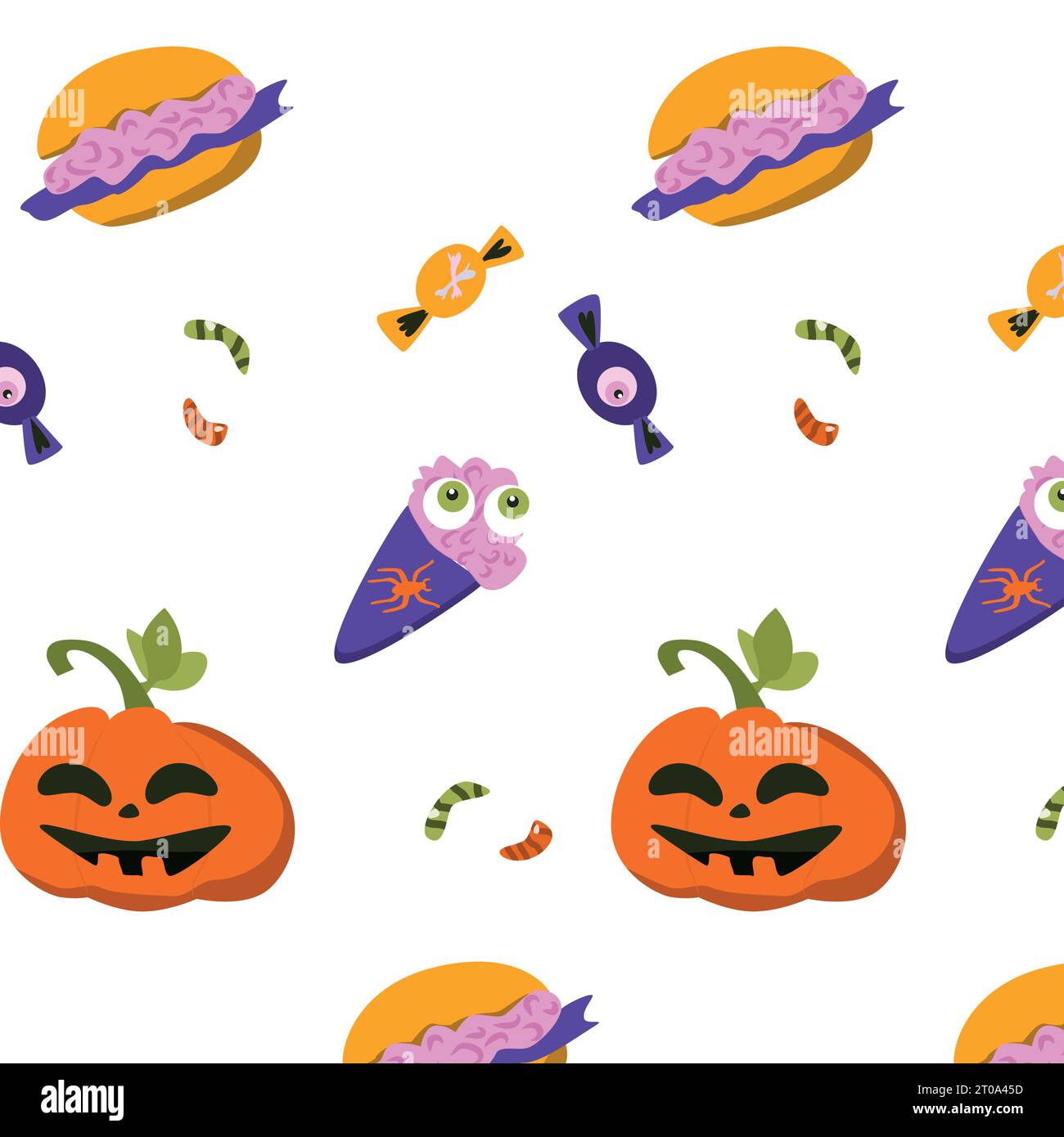 Vektormuster mit Eis, Spinnen, Pumkins Stock Vektor