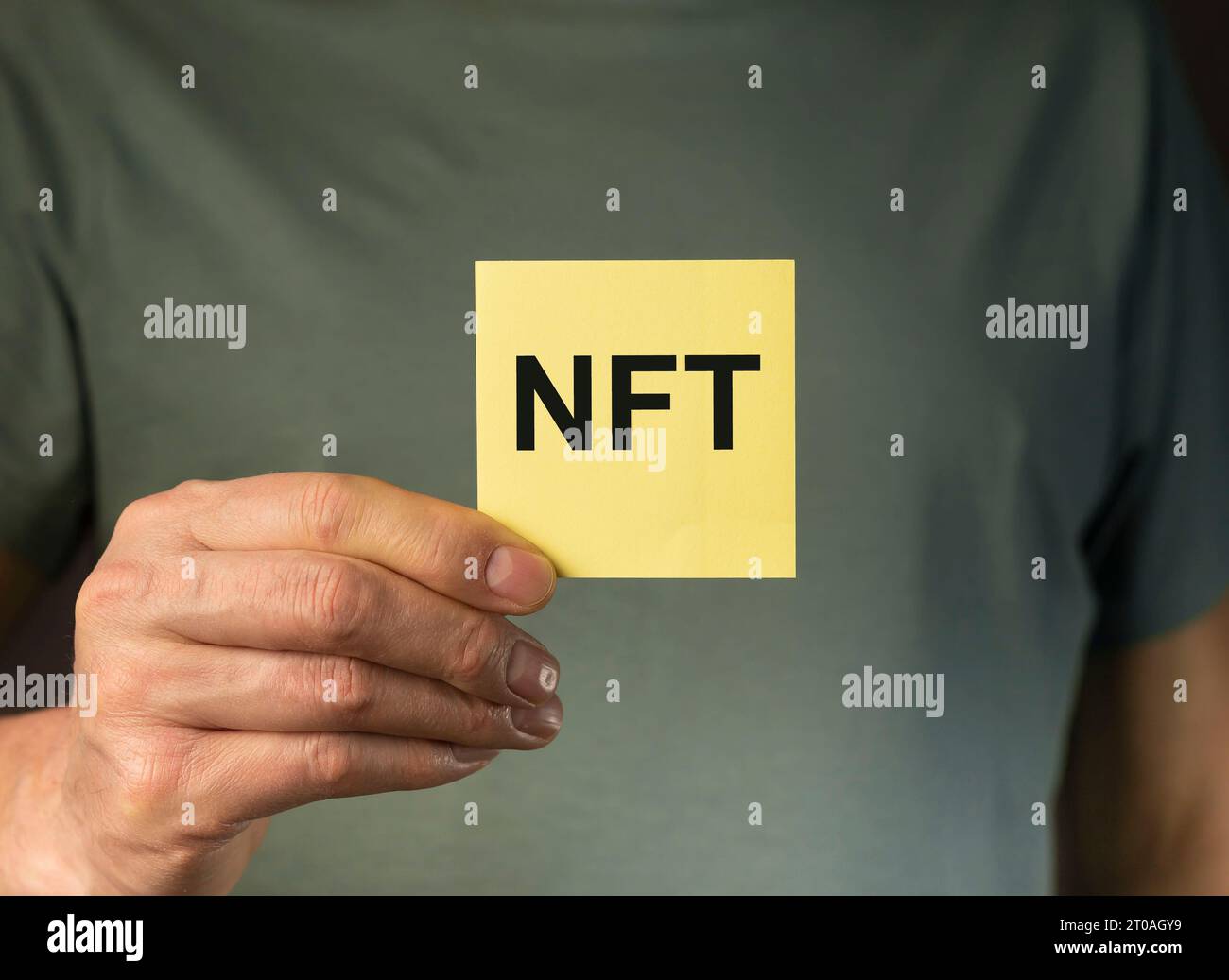 NFT, nicht fungibles Token-Wort Stockfoto