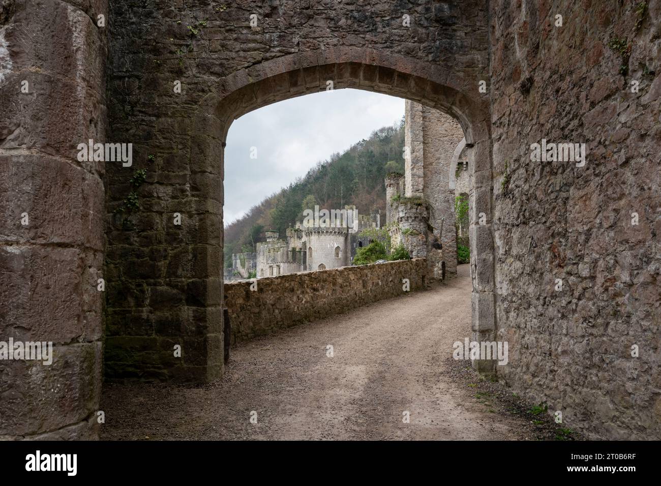 Gwrych Castle, Abergele, Nordwales. Ein Landhaus aus dem 19. Jahrhundert, das restauriert und für die Öffentlichkeit zugänglich ist. Stockfoto