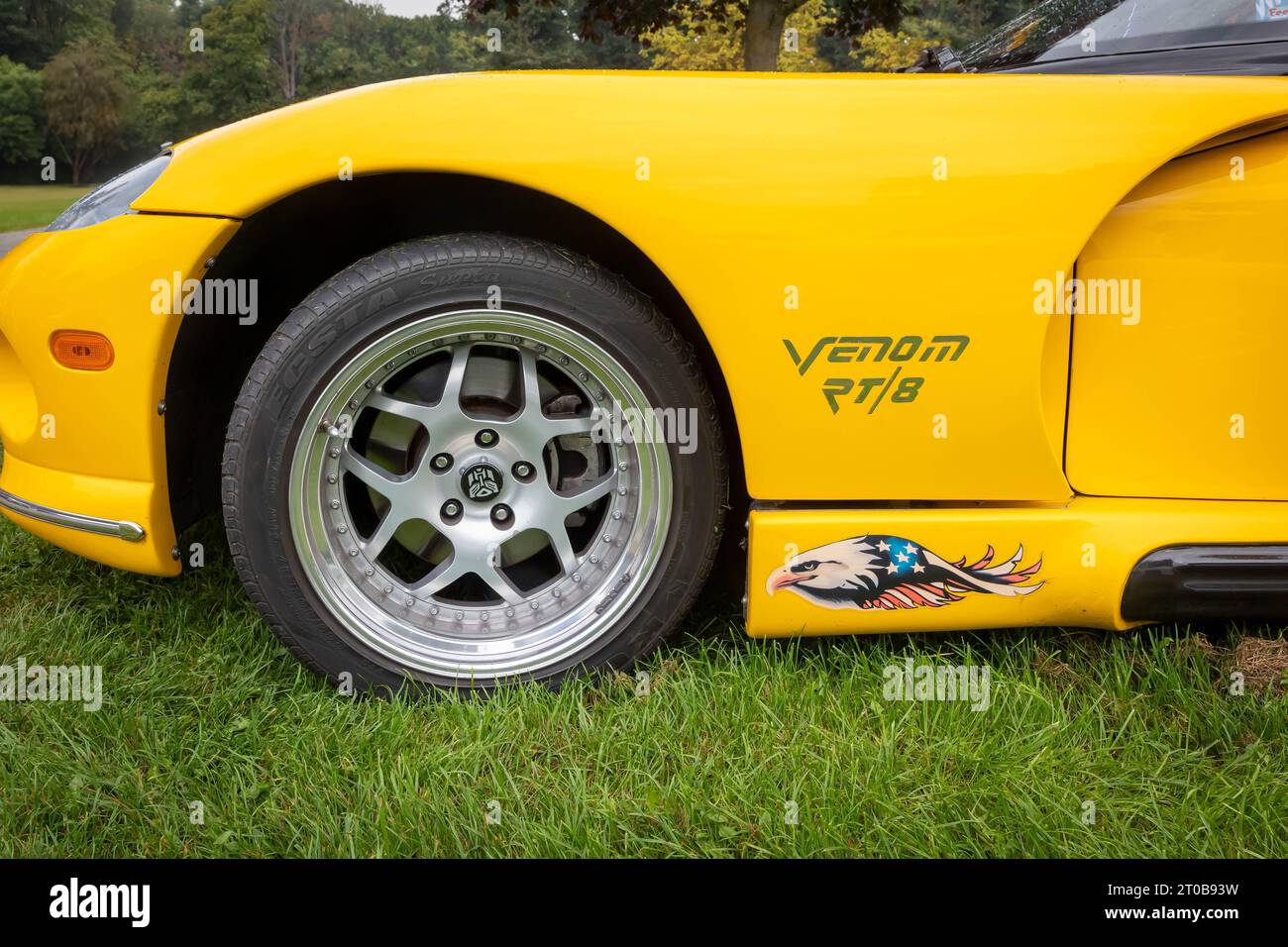 North West Casual Classic’s Car Club Veranstaltung im Burtonwood Heritage Centre, Warrington, im September 2023 Stockfoto