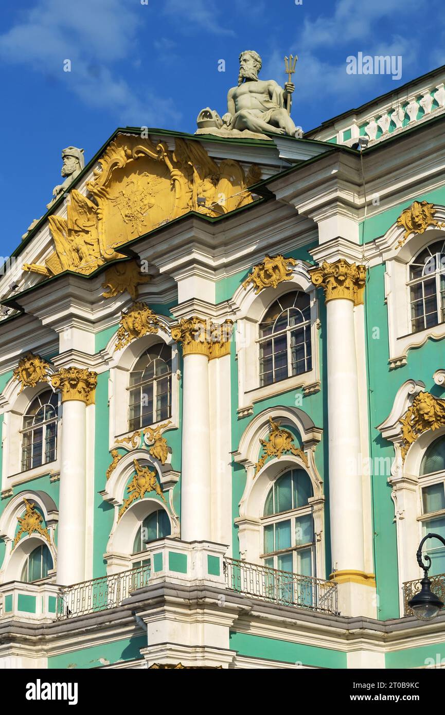 St. Petersburg, Russland, 16. August 2023. Der Winterpalast. Der wichtigste Kaiserpalast Russlands. Stockfoto