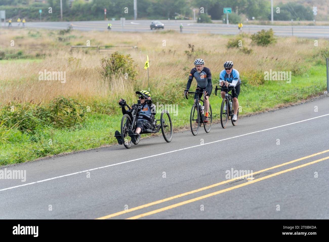 Fahrradfreundliches Kleinstadt Oregon Stockfoto