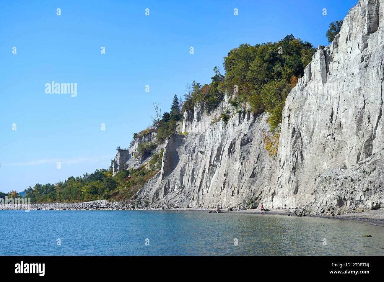 Küste des Lake Ontario in der Nähe von Toronto, Sandsteinklippen der Scarborough Bluffs Stockfoto