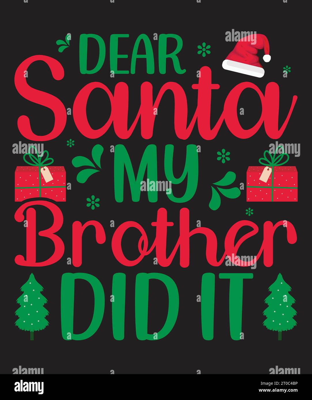 Happy Christmas T-Shirt Design Vektor. Für T-Shirt, Tassen, Aufkleber, Karten usw. verwenden Stock Vektor