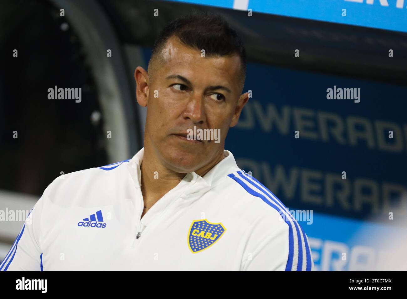 Boca Juniors Coach Jorge Almirón während des Spiels gegen Palmeiras im Rückspiel des Libertadores Halbfinales im Allianz Parque westlich von São Paulo, diesen Donnerstag, die 5. Credit: Brazil Photo Press/Alamy Live News Stockfoto