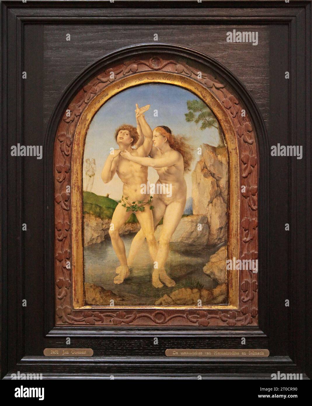 Die Metamorphose von Hermaphroditus und Salmacis (um 1520) von Jan Gossaert (1478-1532) Stockfoto