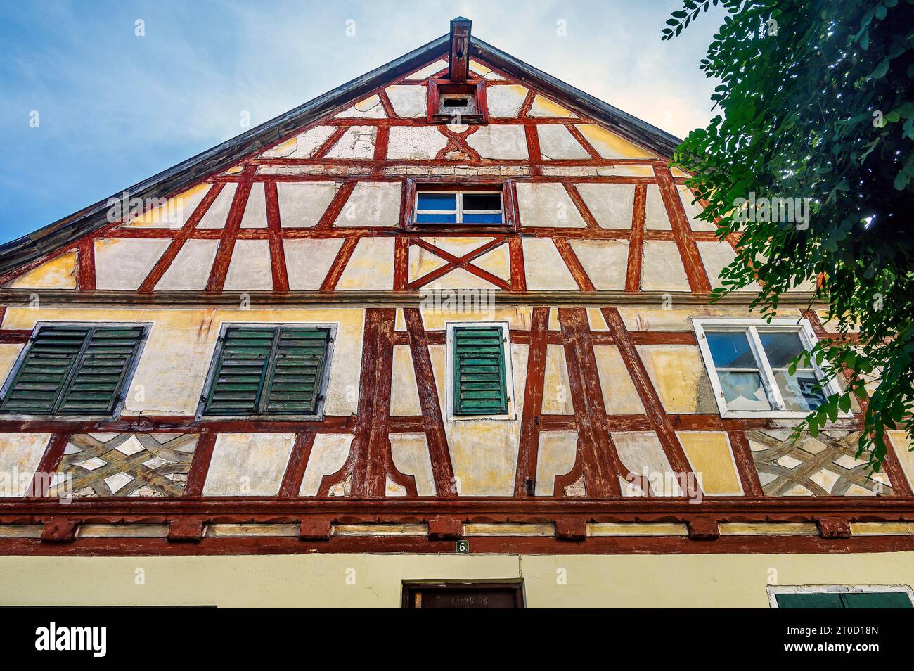 Alte Fachwerkfassade, Bad Groenenbach, Bayern, Deutschland Stockfoto
