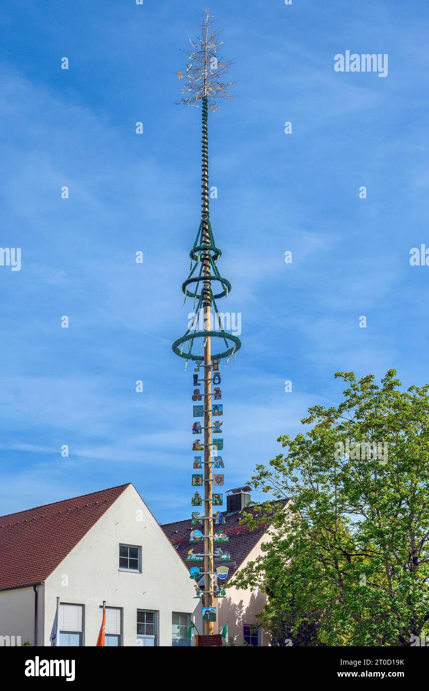 Die Maypole, Bad Groenenbach, Bayern, Deutschland Stockfoto