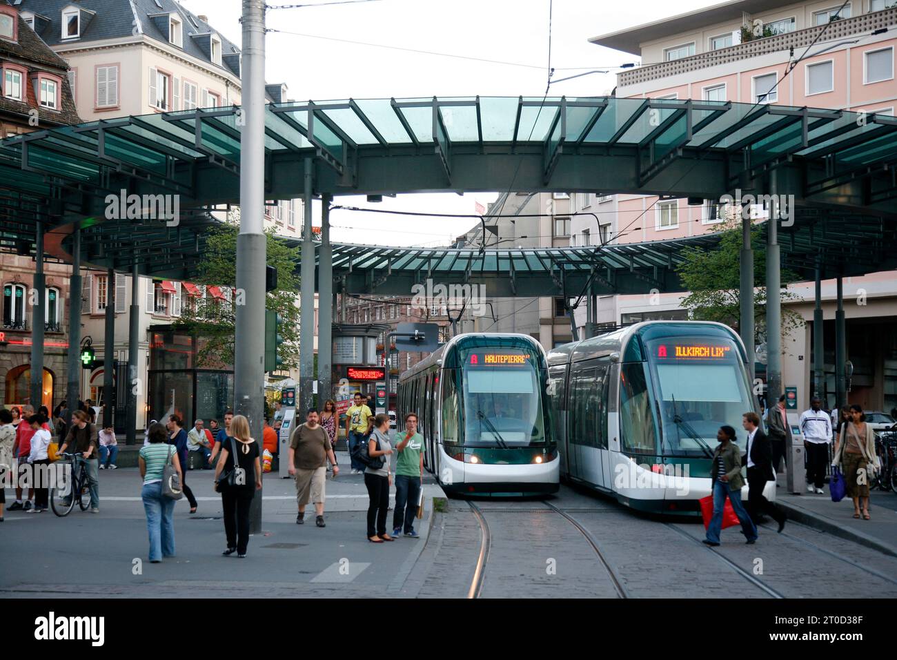 Die Straßenbahn in Straßburg, Frankreich Stockfoto