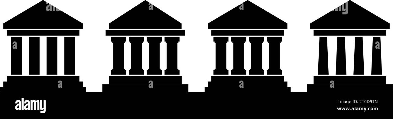 Bank Symbolsatz einfaches Design Stock Vektor