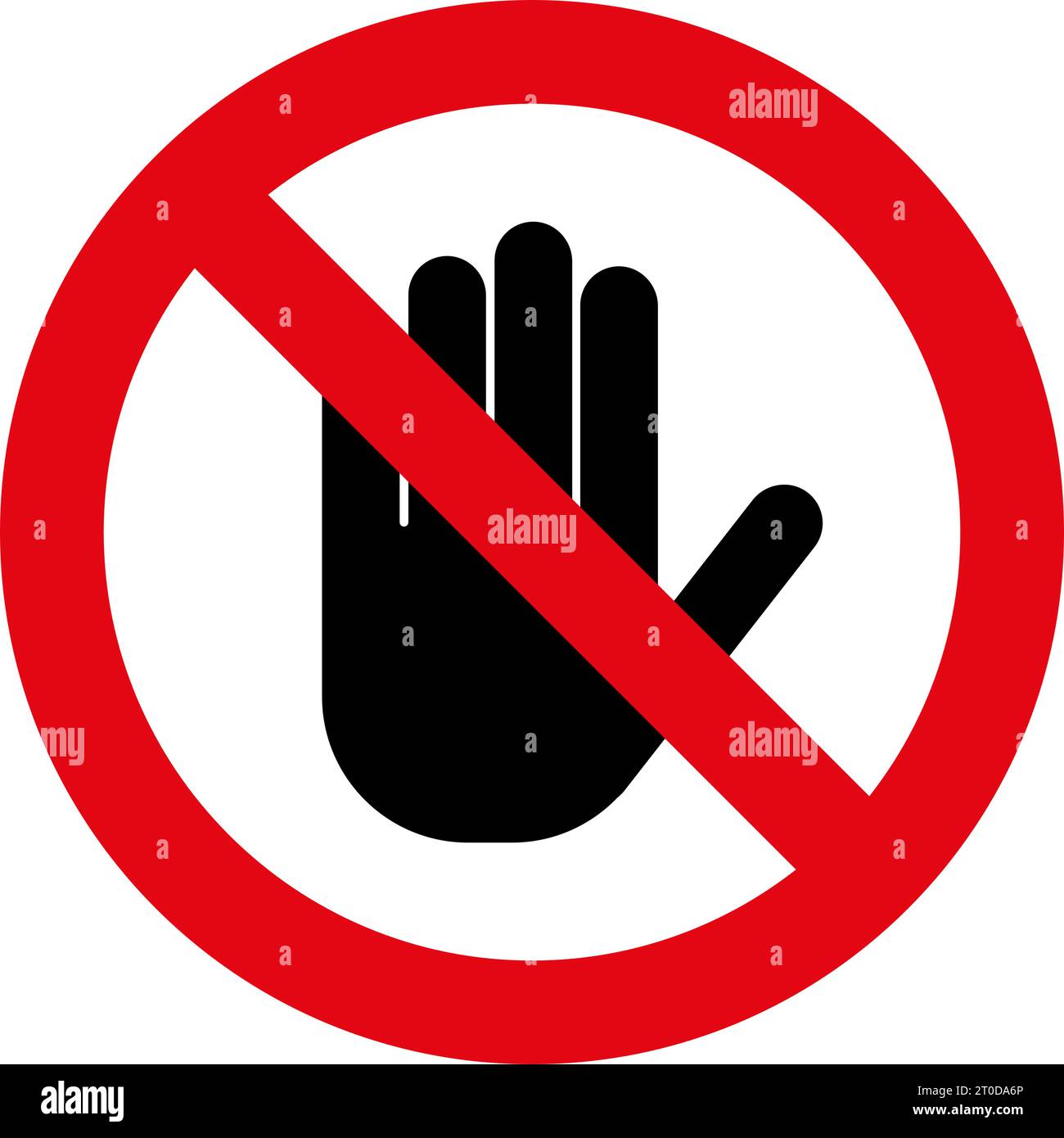 Symbol für das Symbol für das unzulässige Handzeichen Stock Vektor