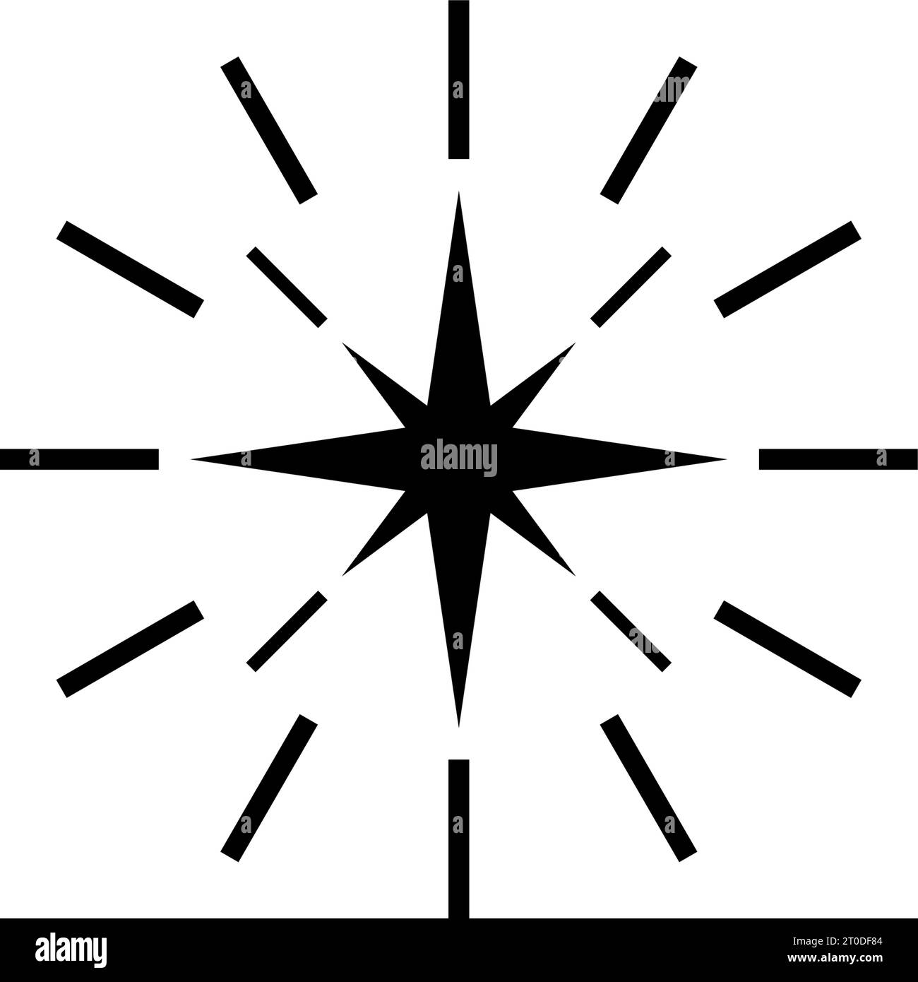 Premium Sparkle Star mit Rochen, Starlet. Abbildung des Symbols für den flachen Vektor. Einfaches schwarzes Symbol auf weißem Hintergrund. Premium Sparkle Star mit Rays Schild Stock Vektor