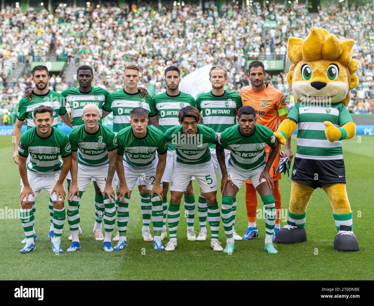 Oktober 2023. Lissabon, Portugal. Sportstartteam für das Spiel des Spieltages 2 der Gruppe D der UEFA Europa League, Sporting vs Juventus Credit: Alexandre de Sousa/Alamy Live News Stockfoto