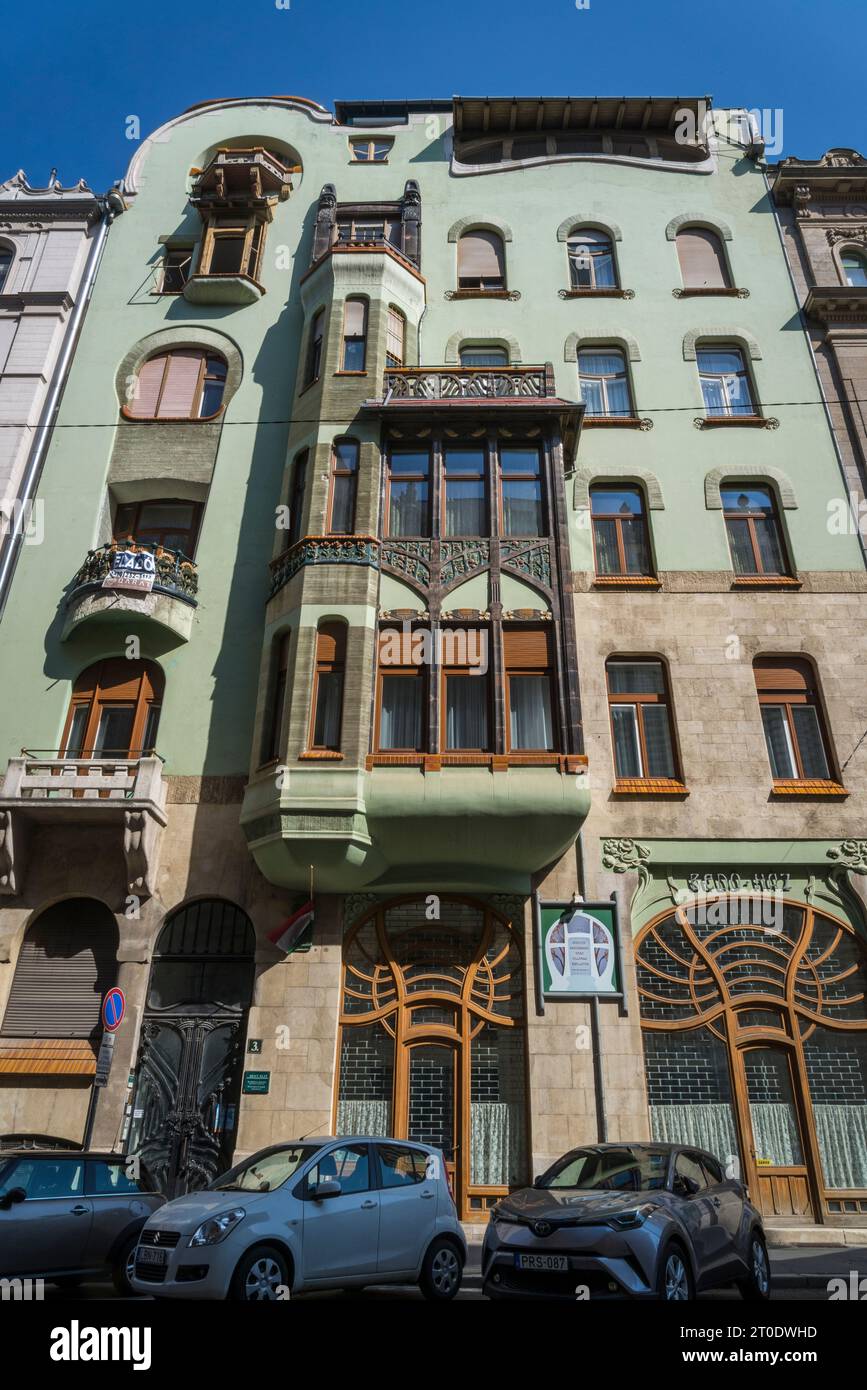Bedő Haus (Haus des Ungarischen Jugendstils), entworfen von Emil Vidor im Jahre 1903 im sezessionistischen Stil, Budapest, Ungarn Stockfoto