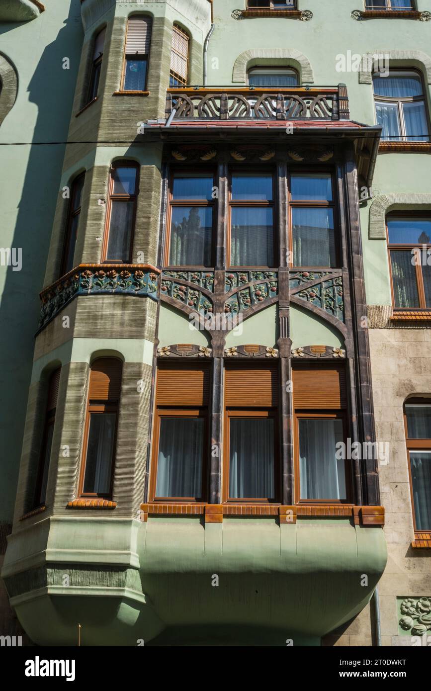 Bedő Haus (Haus des Ungarischen Jugendstils), entworfen von Emil Vidor im Jahre 1903 im sezessionistischen Stil, Budapest, Ungarn Stockfoto