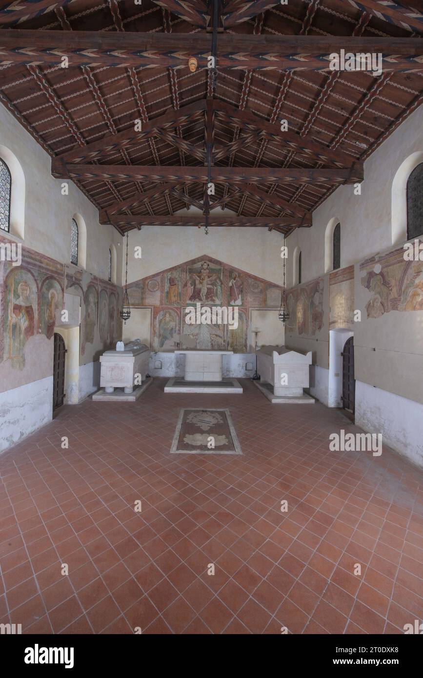 Falconara Marittima, Ortschaft Castelferretti (Italien, Marken - Provinz Ancona), Kirche Santa Maria della Misericordia. Intern Stockfoto