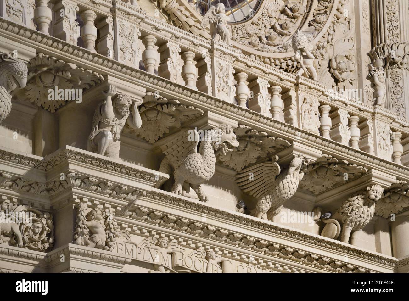 Lecce (Italien, Apulien, Provinz Lecce) Kirche Santa Croce, Fassade Stockfoto