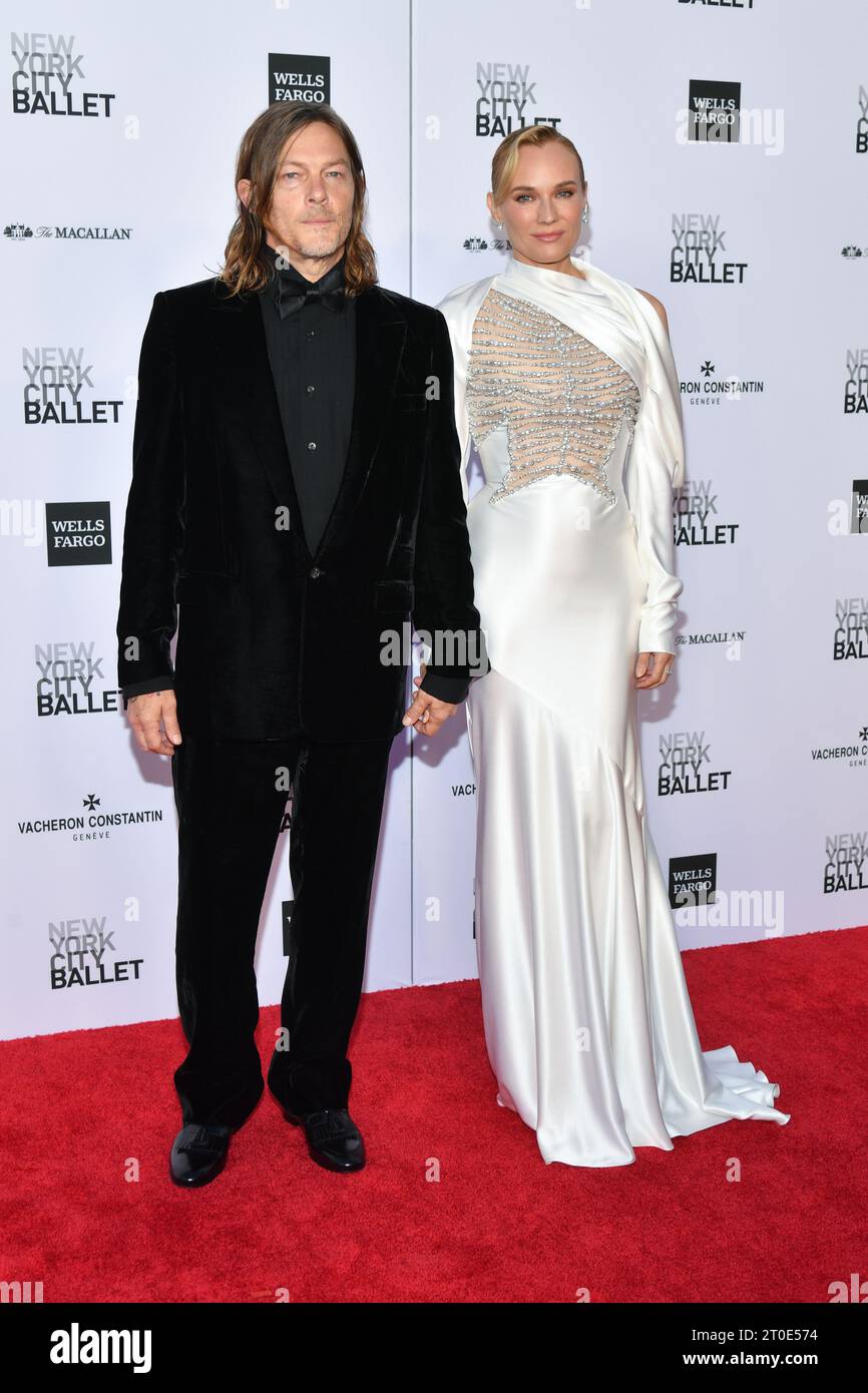 Norman Reedus und Diane Kruger nehmen am 5. Oktober 2023 an der Herbst Gala des New York City Ballet 2023 im David H. Koch Theatre im Lincoln Center Teil Stockfoto