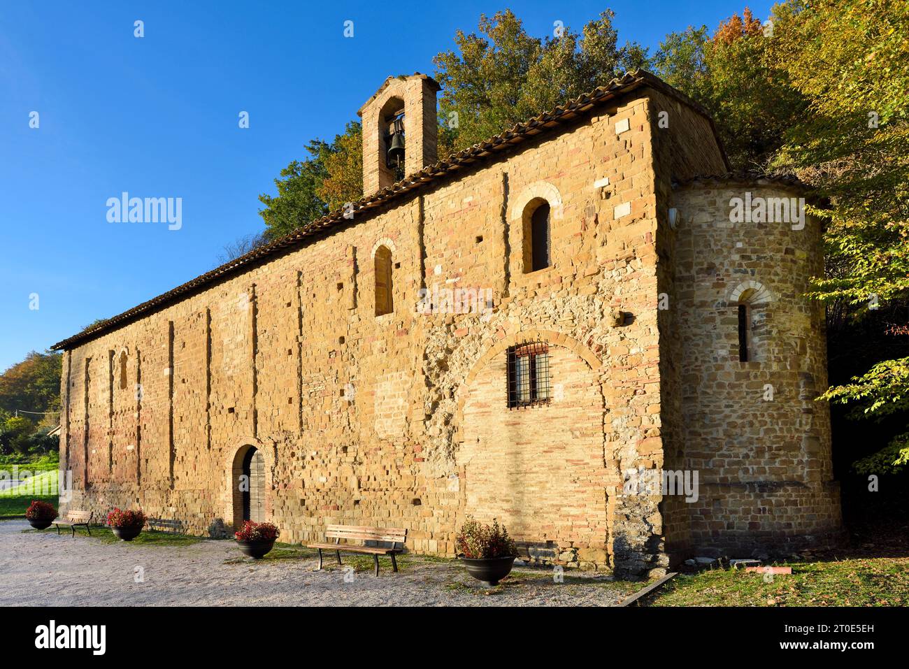 Gagliole (Italien, Marken, Provinz Macerata), Pfarrkirche San Zenone oder Santa Maria della Pieve Stockfoto