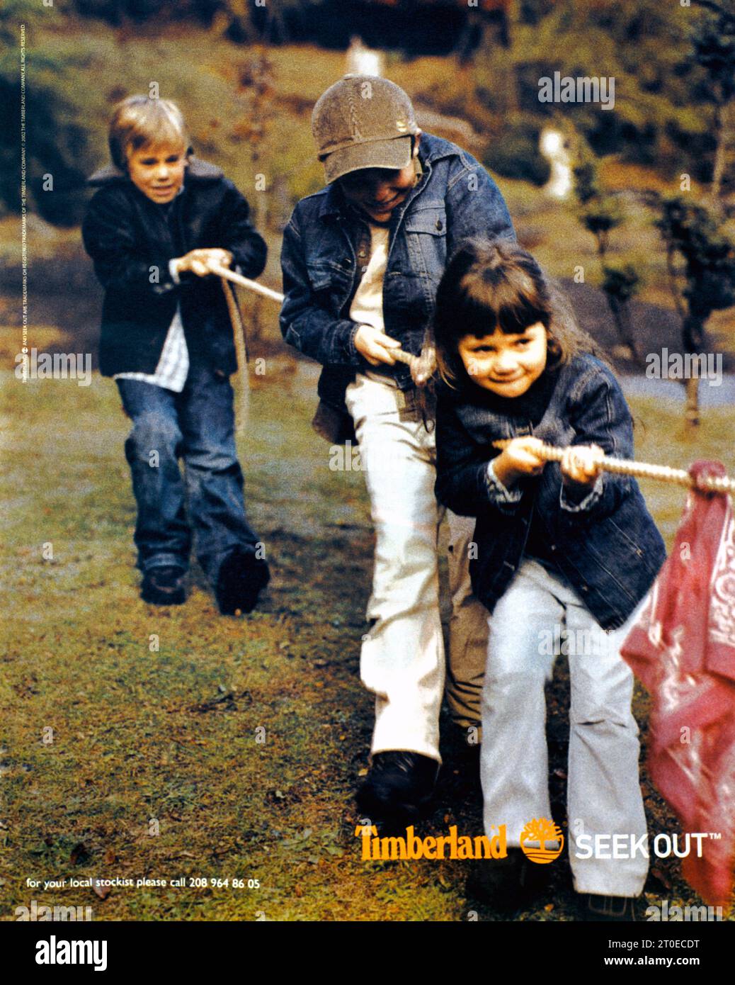 Timberland Werbespot Kinder spielen Schlepper o war Stockfoto