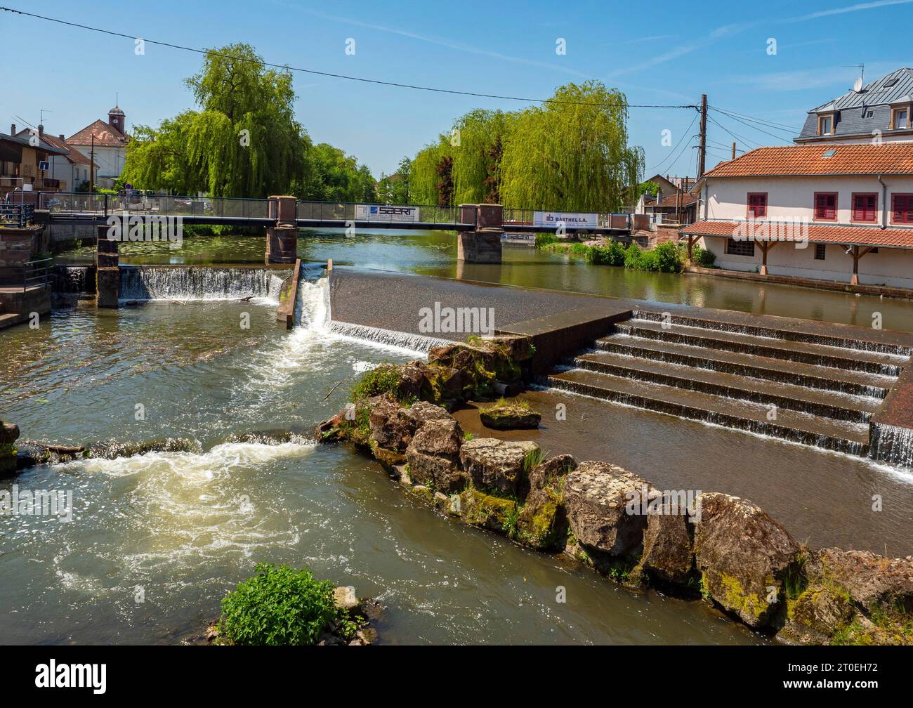 Saarkaskaden in Saarebourg, Region Grand Est, Département Mosel, Grand Est, Frankreich Stockfoto