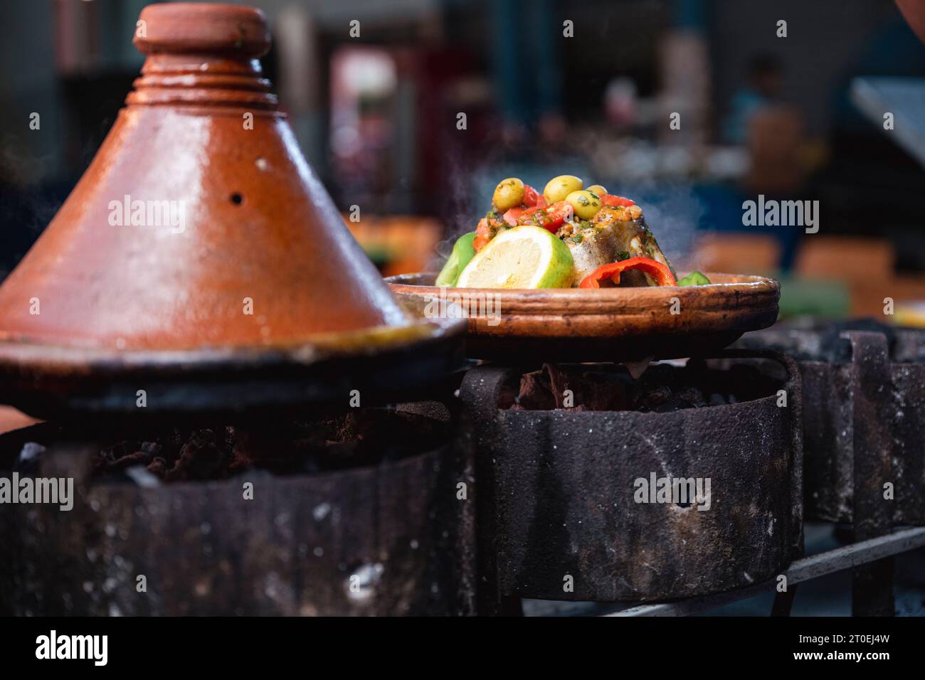 Agadir, Marokko, Strand, Stadt Stockfoto