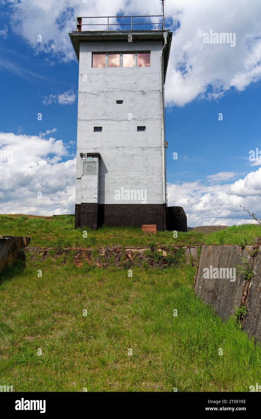 Ehemalige Grenzbefestigung zwischen Alsleben und Gombertshausen, Trappstädter Markt, Landkreis Rhön-Grabfeld, Stadt Heldburg, Landkreis Hildburghausen, Niederfranken, Bayern, Thüringen, Deutschland Stockfoto