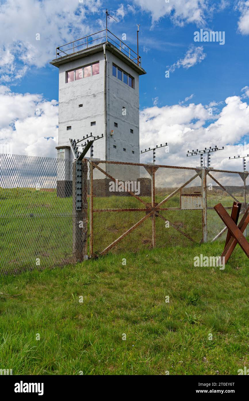 Ehemalige Grenzbefestigung zwischen Alsleben und Gombertshausen, Trappstädter Markt, Landkreis Rhön-Grabfeld, Stadt Heldburg, Landkreis Hildburghausen, Niederfranken, Bayern, Thüringen, Deutschland Stockfoto