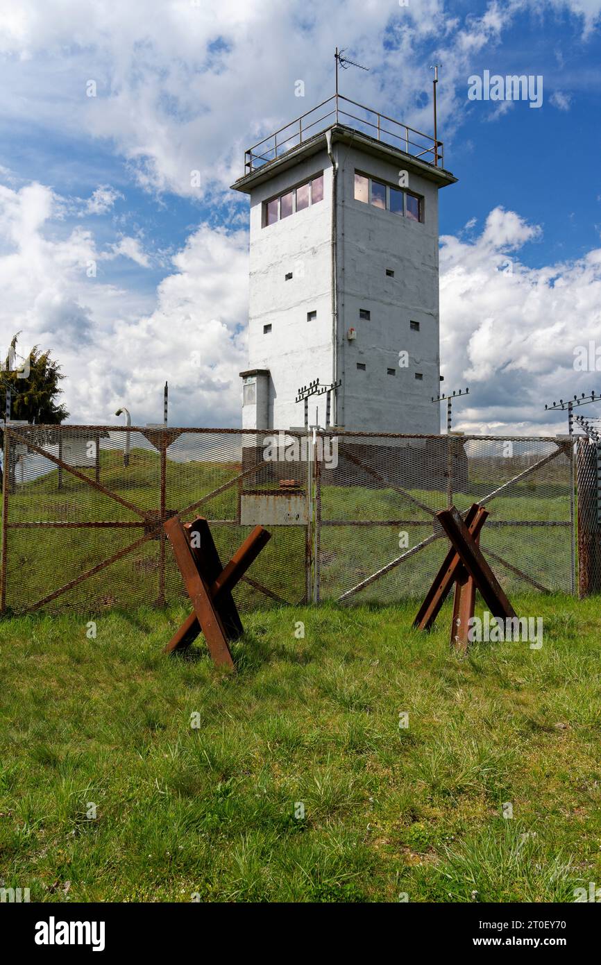 Ehemalige Grenzbefestigung zwischen Alsleben und Gombertshausen, Trappstädter Markt, Landkreis Rhön-Grabfeld, Stadt Heldburg, Landkreis Hildburghausen, Niederfranken, Bayern, Thüringen, Deutschland Stockfoto