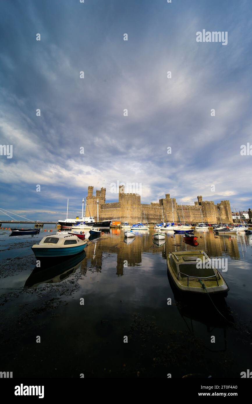 Caernarfon Castle, Caernarfon, Gwynedd, Wales Stockfoto