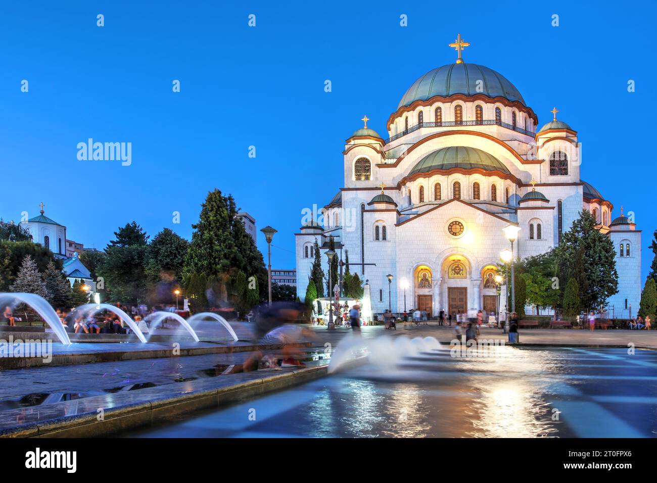 Tempel der Heiligen Sava im Zentrum von Belgrad, Serbien, erbaut zwischen 1935 und 2004, eine der größten orthodoxen Kirchen der Welt, die dem Heiligen gewidmet ist Stockfoto