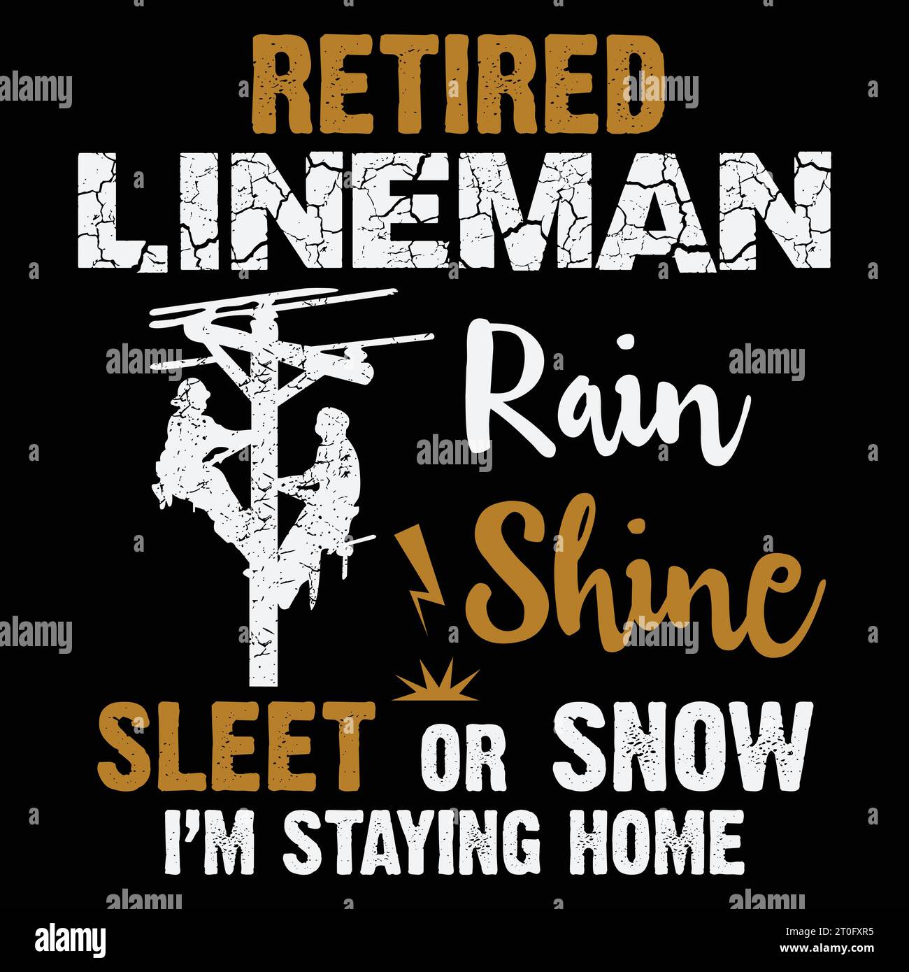 Pensionierte Lineman Geschenke für Mann Frau Shirt lustiges Pensionspräsent T-Shirt Stock Vektor