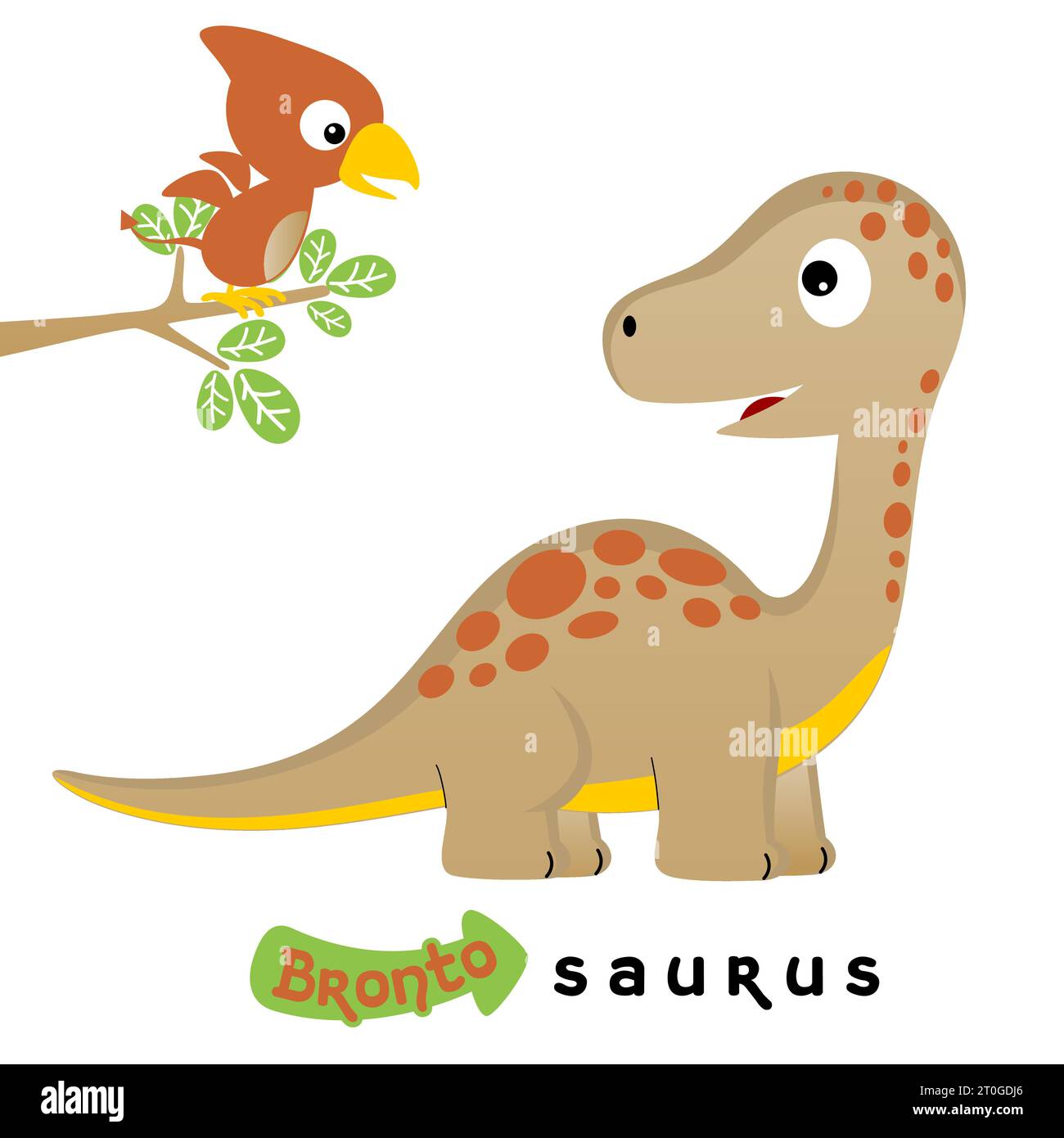 Nette Dinosaurier Vektor-Karikaturillustration auf weißem Hintergrund Stock Vektor