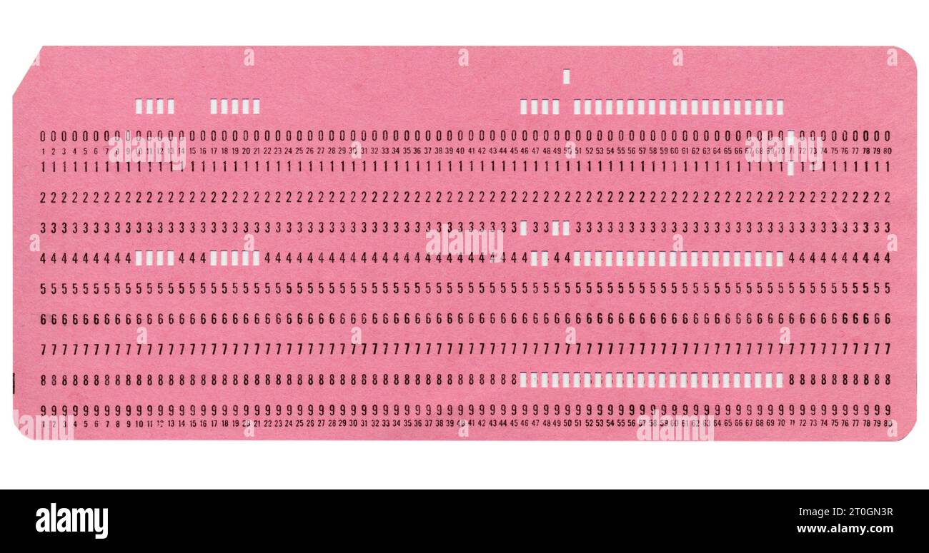Vintage gestanzte Karte Speichermedium für Computer und Programmierung Stockfoto