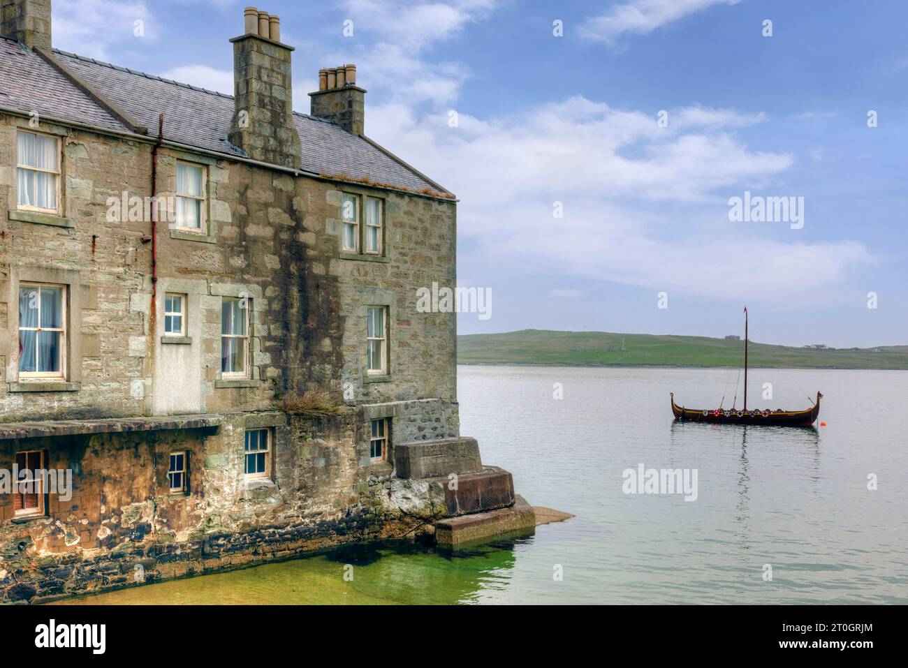 Lerwick Old Town war Schauplatz mehrerer Filmszenen mit Jimmy Perez für die Fernsehserie Shetlands. Stockfoto